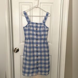 J Crew Factory White and Blue Dress Size 2.